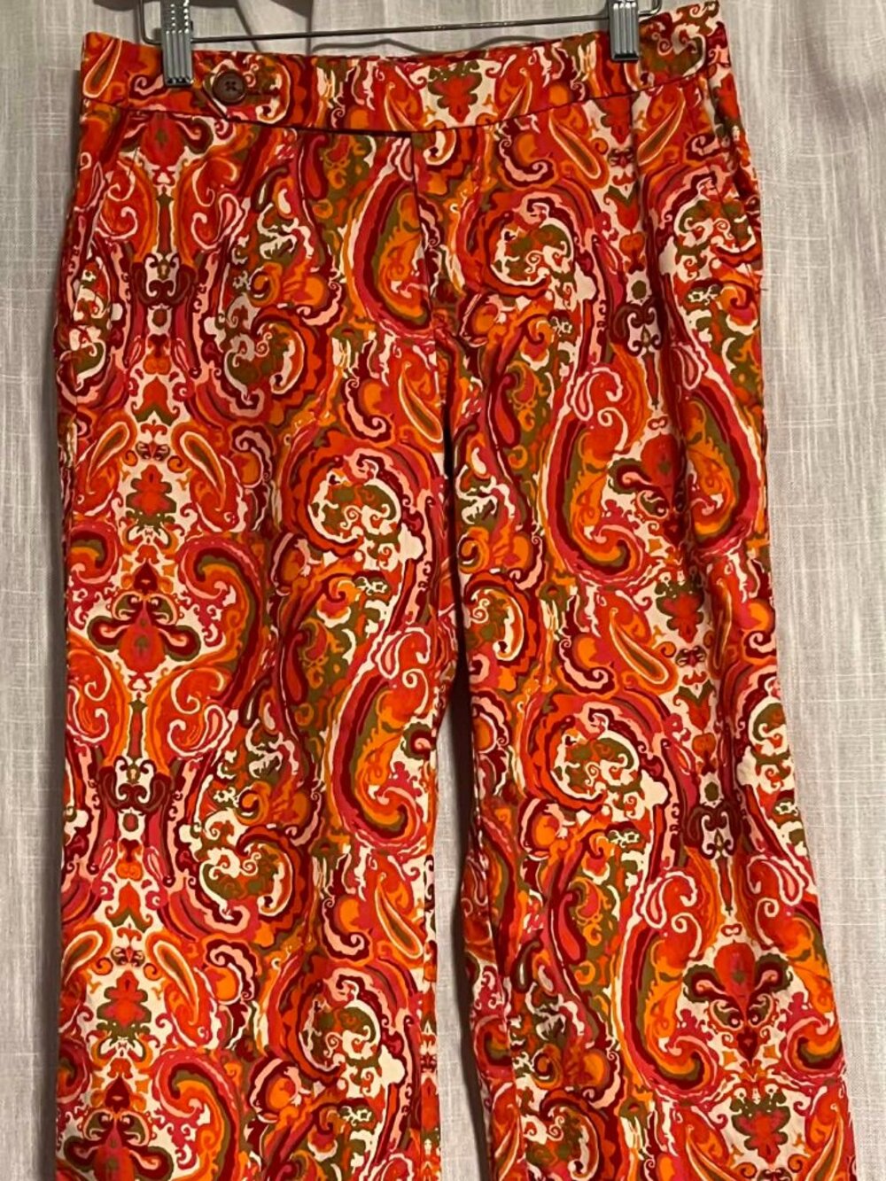 Vintage "Y2k" Tommy Hilfiger Capri's Paisley Orange/Red/yellow Size 6P